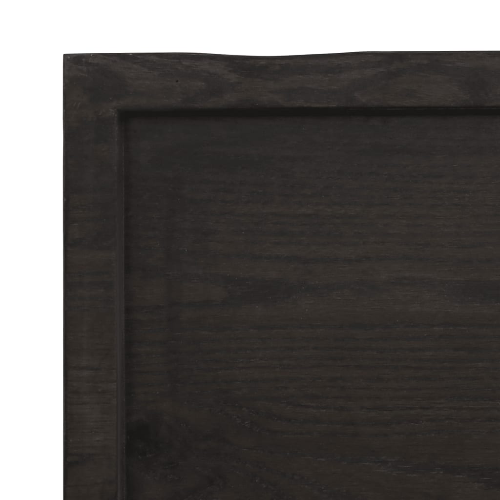 bordplade til badeværelse 100x50x(2-6) cm massivt træ mørkebrun