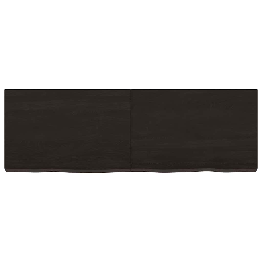 bordplade til badeværelse 120x40x(2-6) cm massivt træ mørkebrun