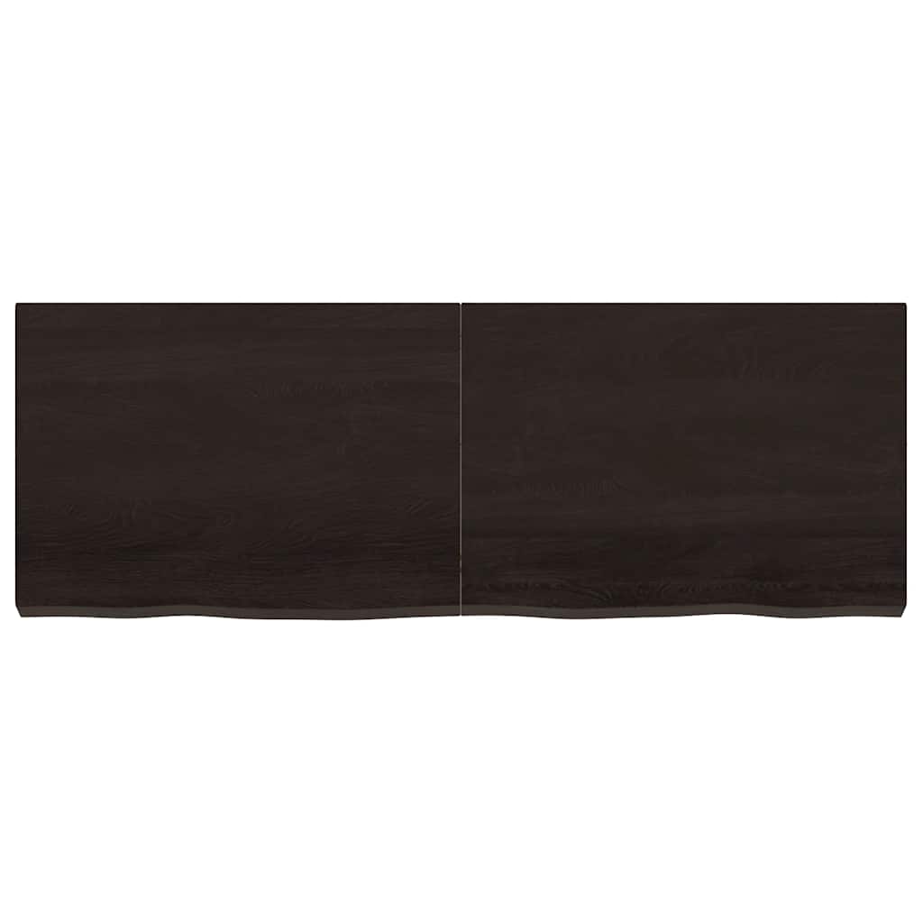 bordplade til badeværelse 140x50x(2-6) cm massivt træ mørkebrun