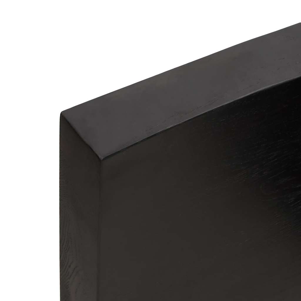 bordplade til badeværelse 140x50x(2-6) cm massivt træ mørkebrun