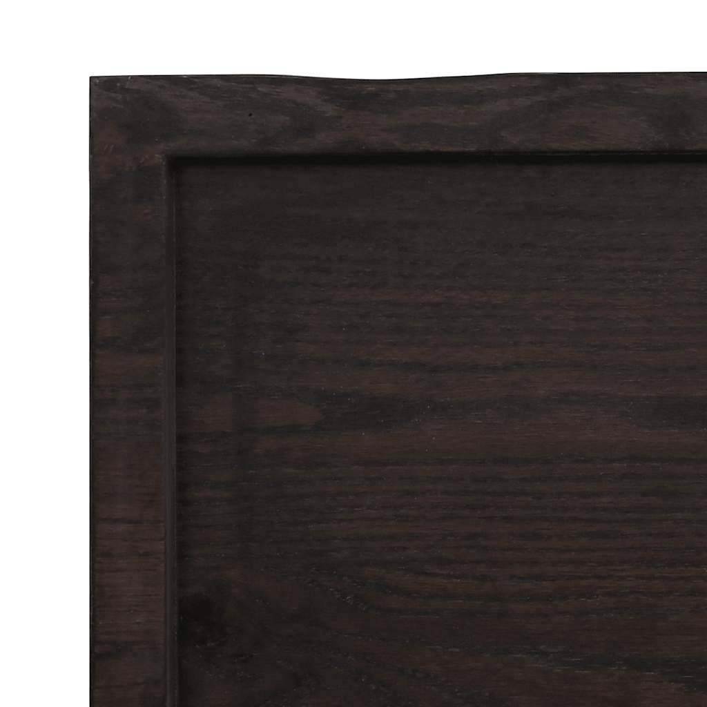 bordplade til badeværelse 140x60x(2-4) cm massivt træ mørkebrun