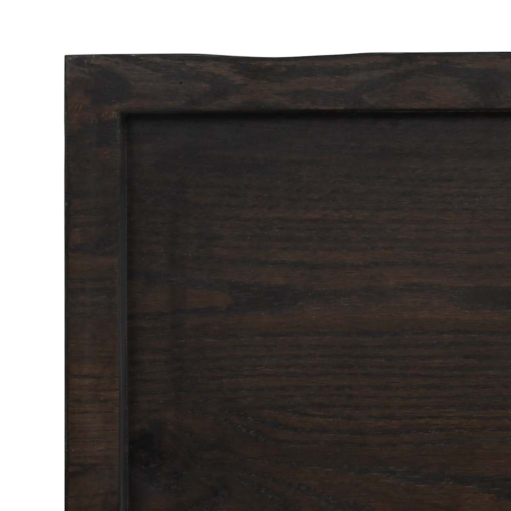 bordplade til badeværelse 160x60x(2-6) cm massivt træ mørkebrun