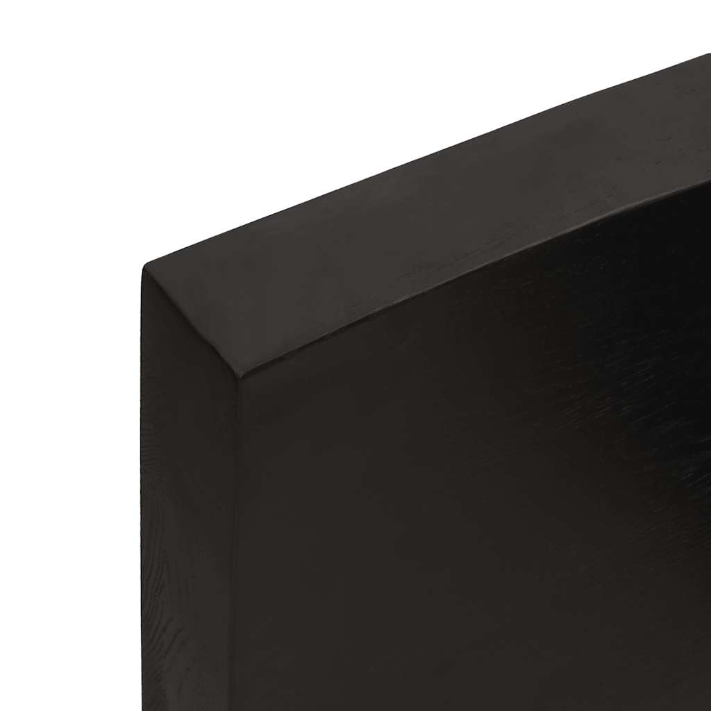 bordplade til badeværelse 180x50x(2-6) cm massivt træ mørkebrun