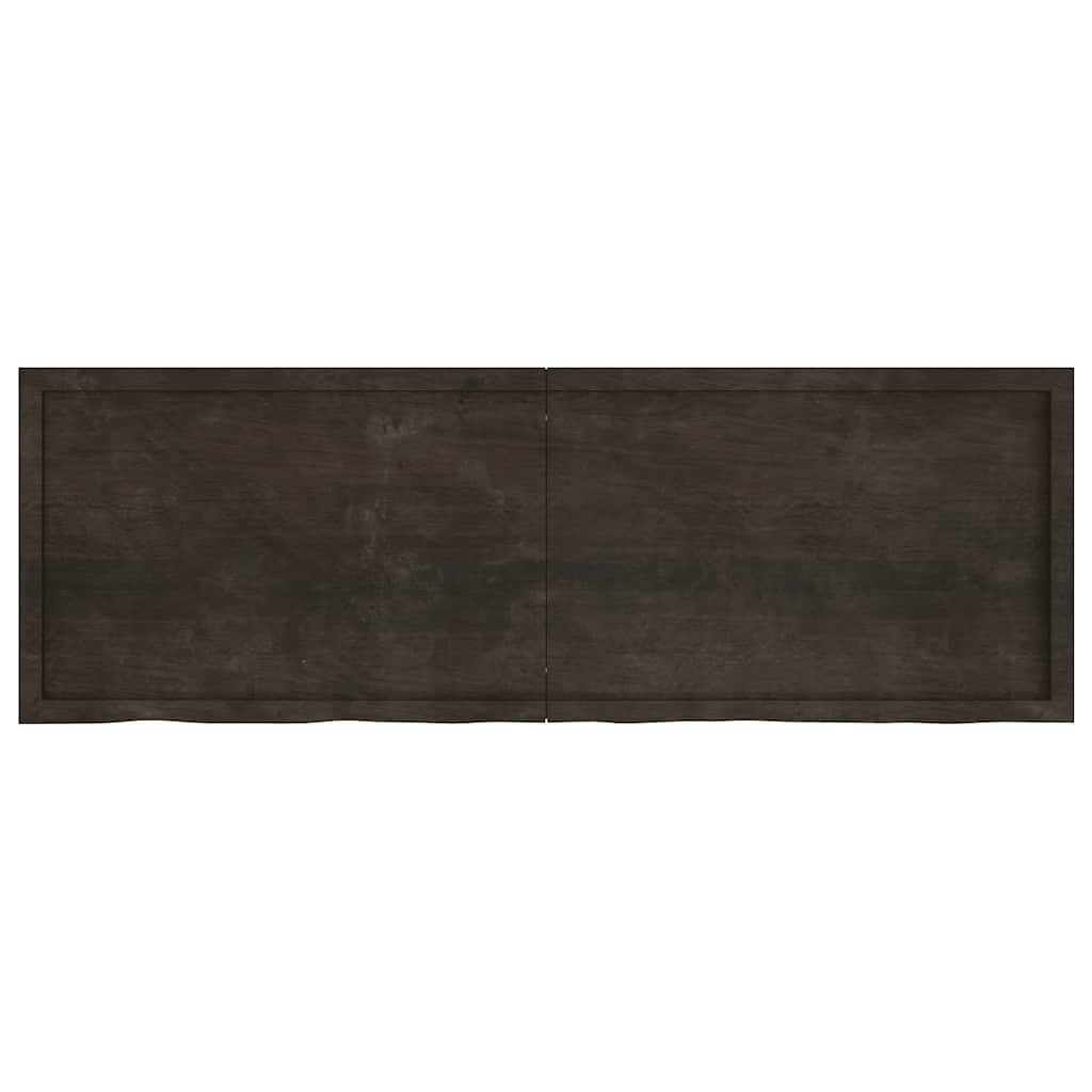 bordplade til badeværelse 180x60x(2-4) cm massivt træ mørkebrun