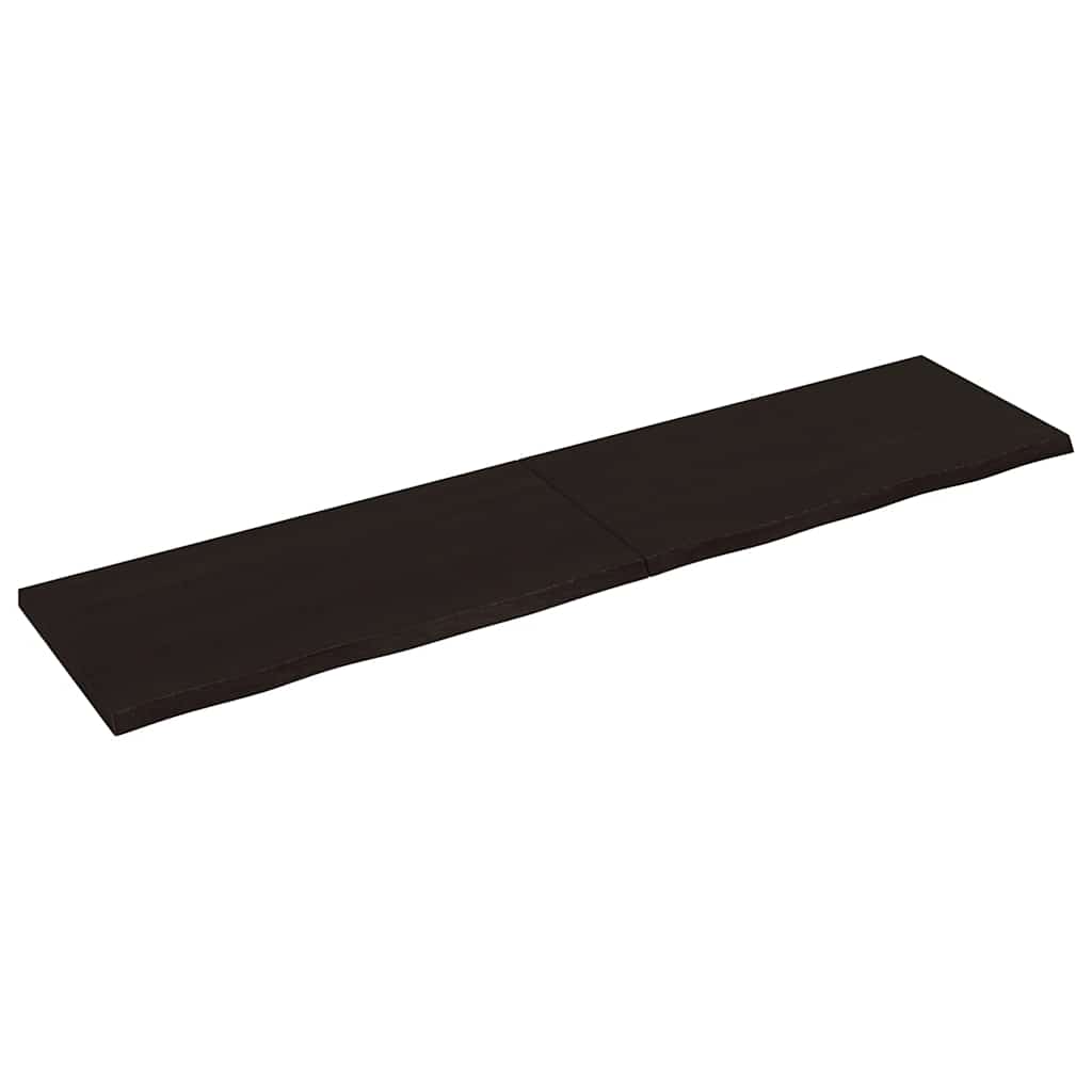 bordplade til badeværelse 200x50x(2-4) cm massivt træ mørkebrun
