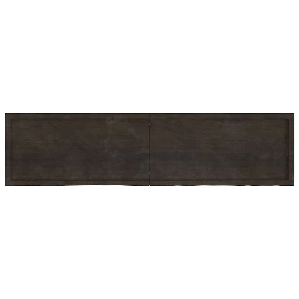 bordplade til badeværelse 200x50x(2-4) cm massivt træ mørkebrun