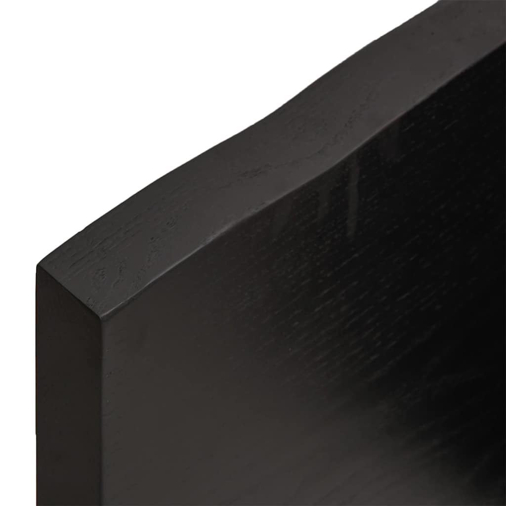 bordplade til badeværelse 200x50x(2-4) cm massivt træ mørkebrun