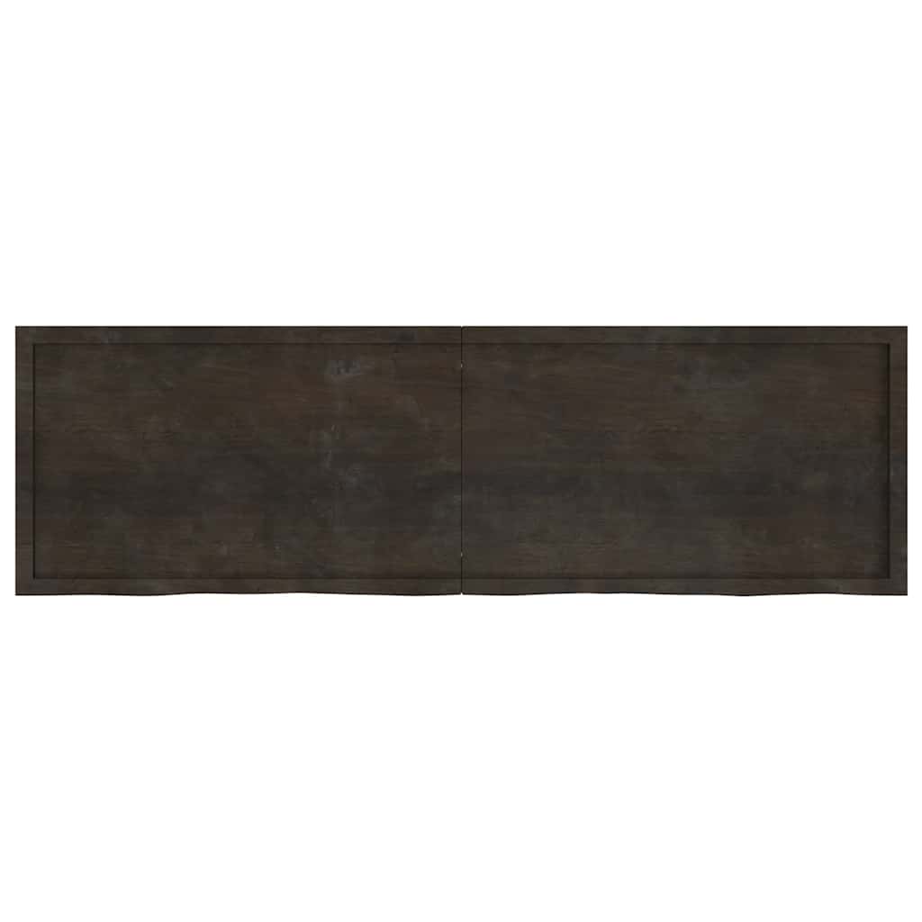 bordplade til badeværelse 200x60x(2-6) cm massivt træ mørkebrun