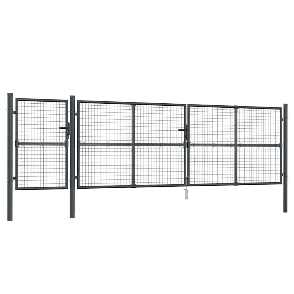havelåge i net antracitgrå 500x125 cm galvaniseret stål