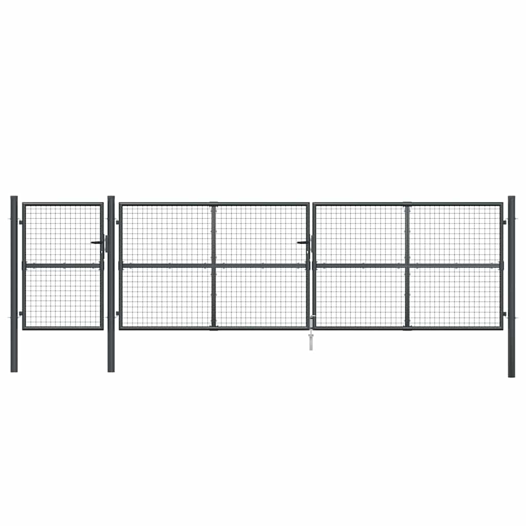 havelåge i net antracitgrå 500x125 cm galvaniseret stål