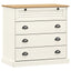 kommode VIGO 80x40x76 cm massivt fyrretræ hvid
