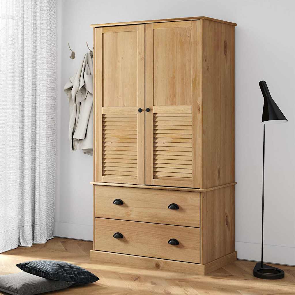 klædeskab VIGO 90x55x170 cm massivt fyrretræ billede