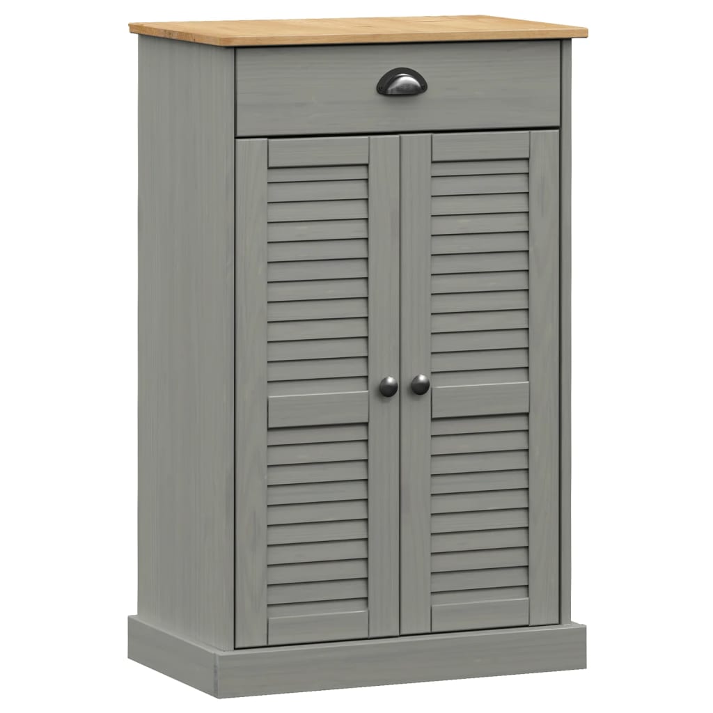 skoskab VIGO 60x35x96 cm massivt fyrretræ grå