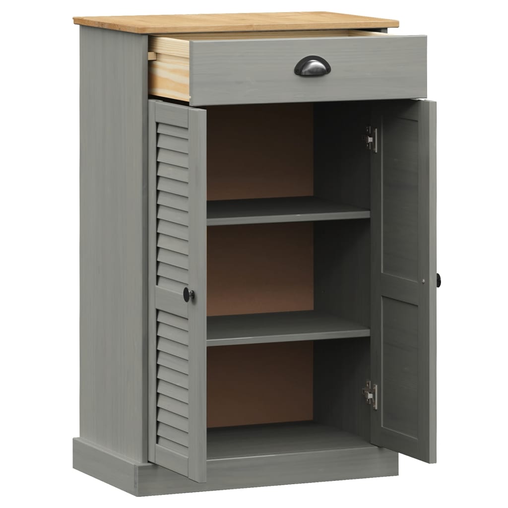 skoskab VIGO 60x35x96 cm massivt fyrretræ grå
