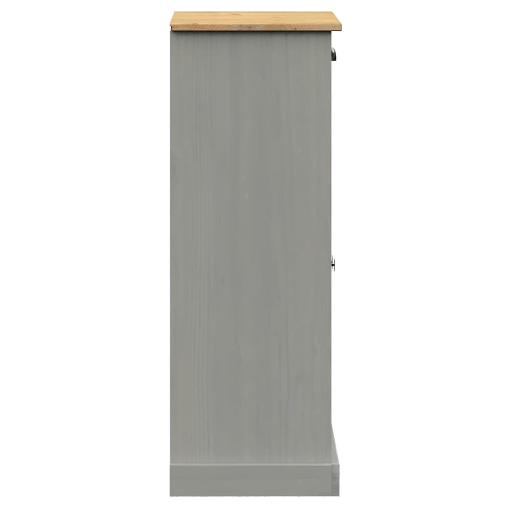 skoskab VIGO 60x35x96 cm massivt fyrretræ grå