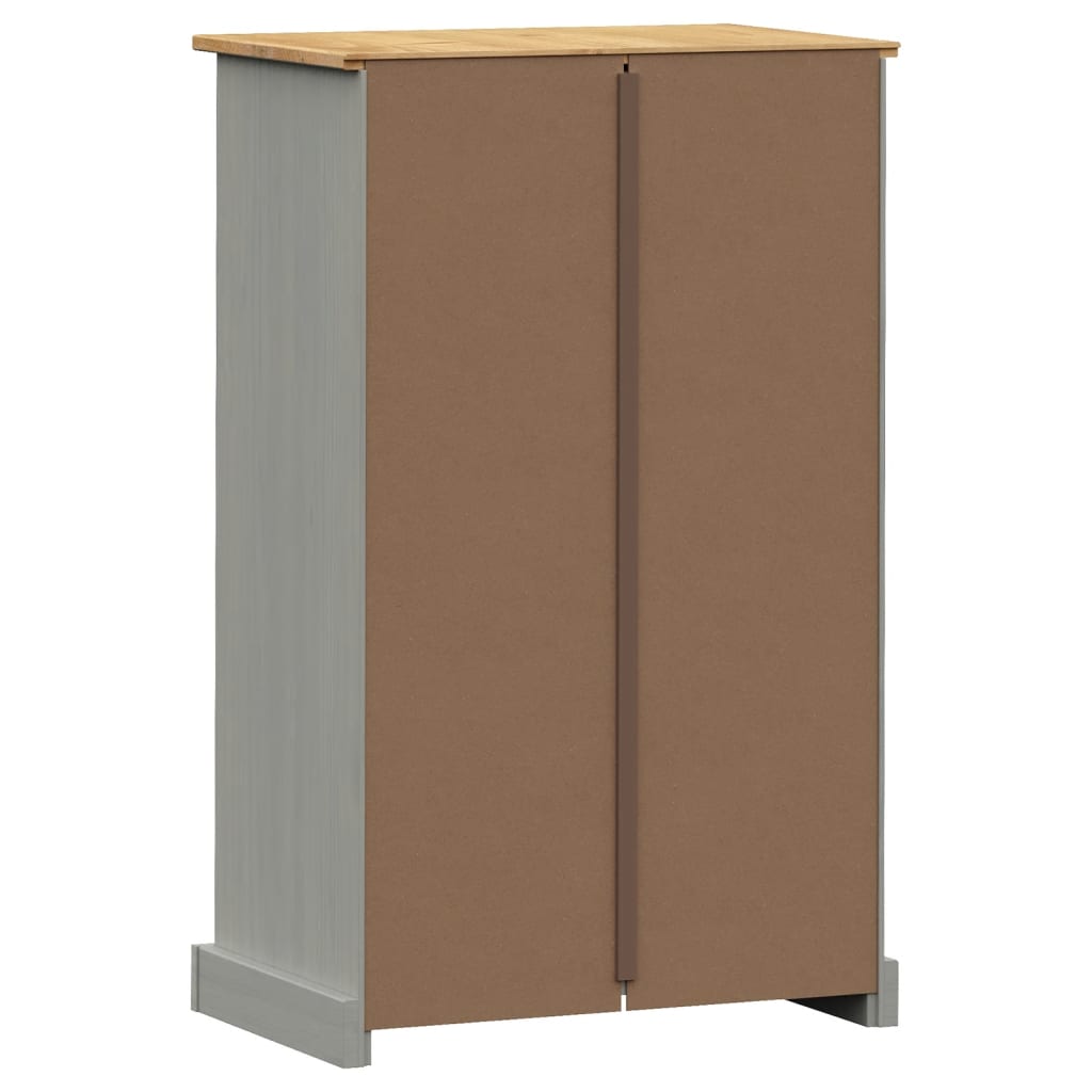 skoskab VIGO 60x35x96 cm massivt fyrretræ grå