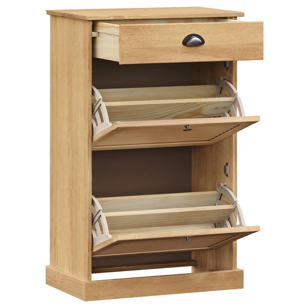 skoskab VIGO 60x35x96 cm massivt fyrretræ