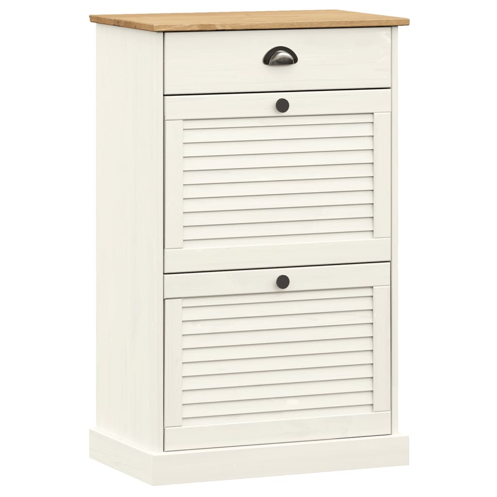 skoskab VIGO 60x35x96 cm massivt fyrretræ hvid