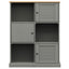 bogreol VIGO 90x35x114,5 cm massivt fyrretræ grå