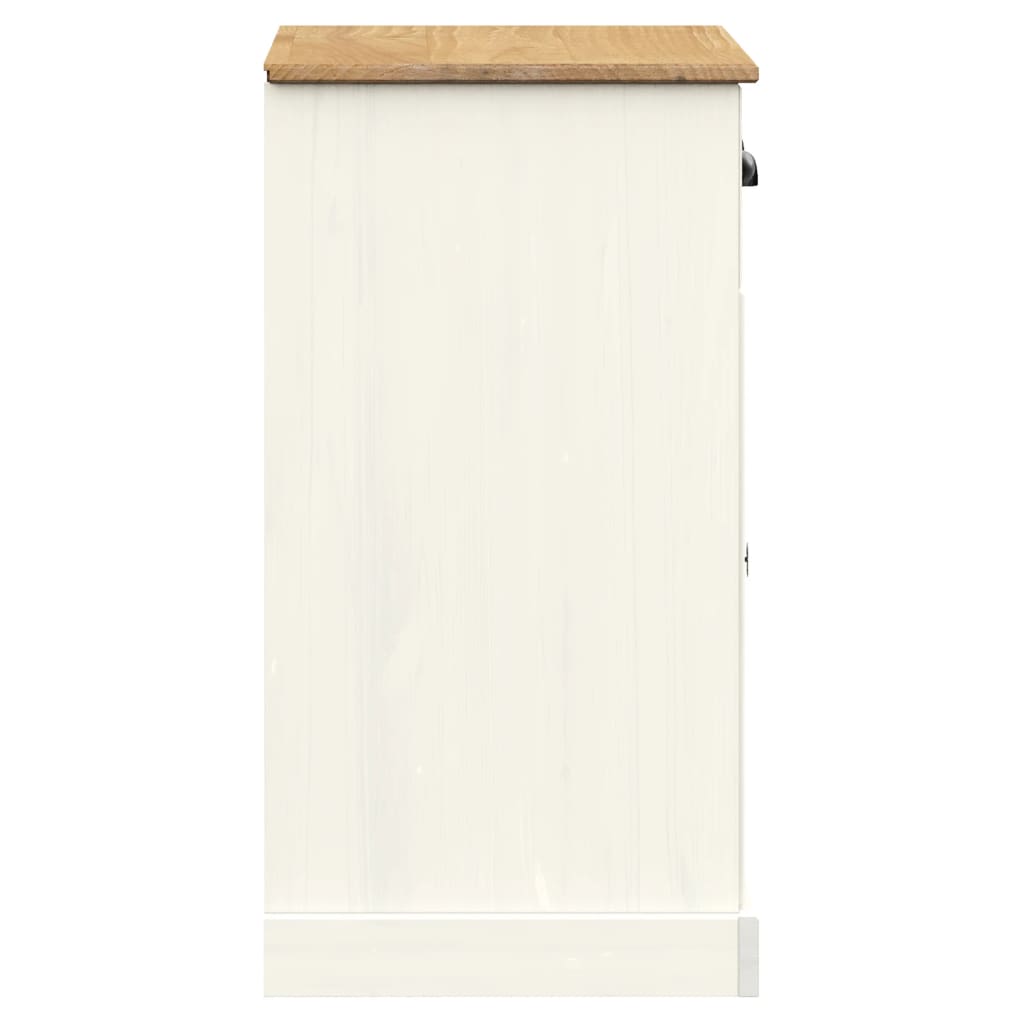 skænk med skuffer VIGO 78x40x75 cm massivt fyrretræ hvid