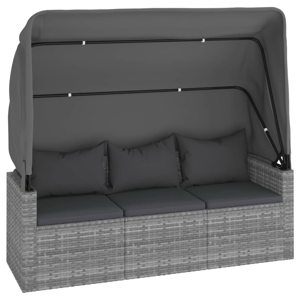 sofasæt til haven 4 dele med hynder polyrattan grå