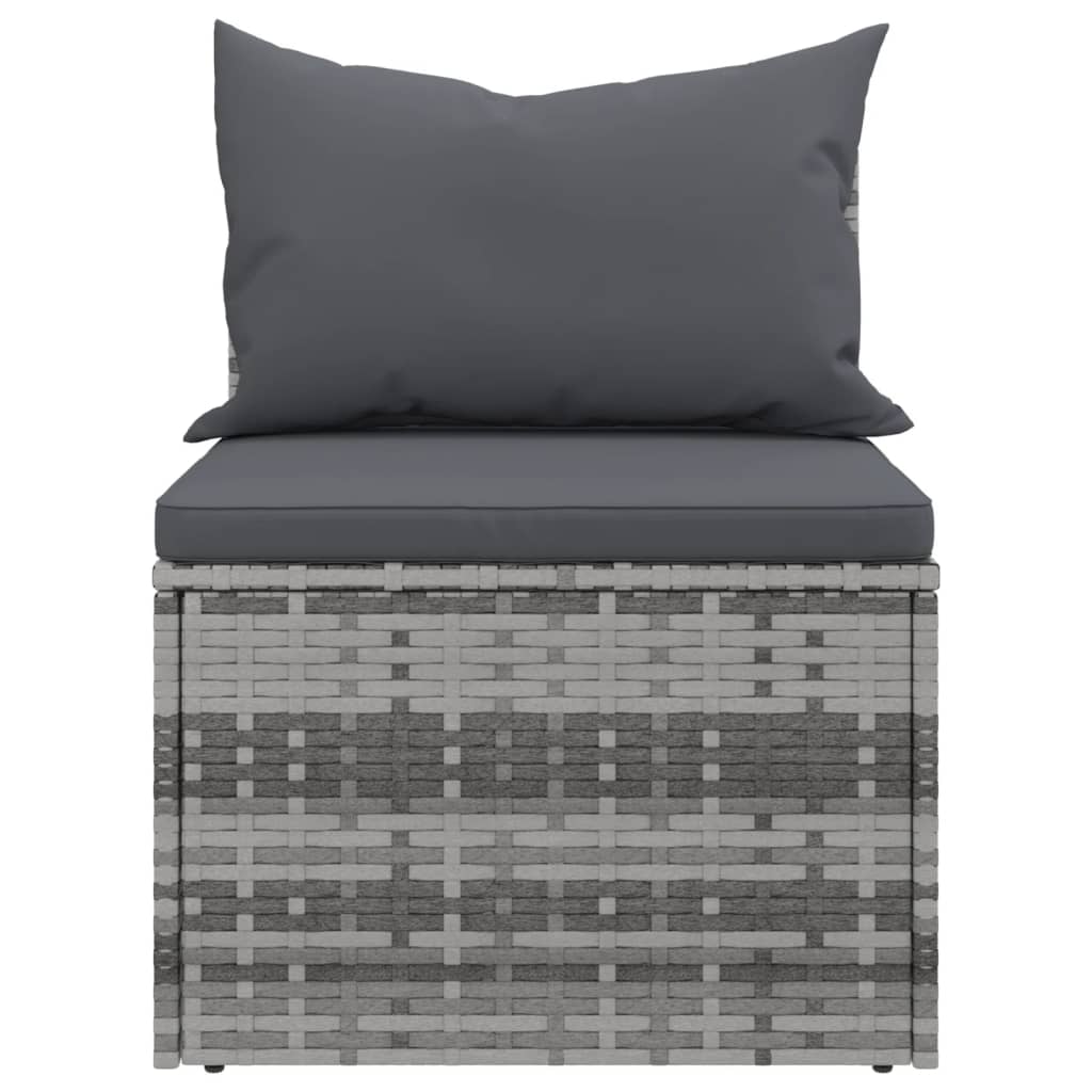 sofasæt til haven 4 dele med hynder polyrattan grå