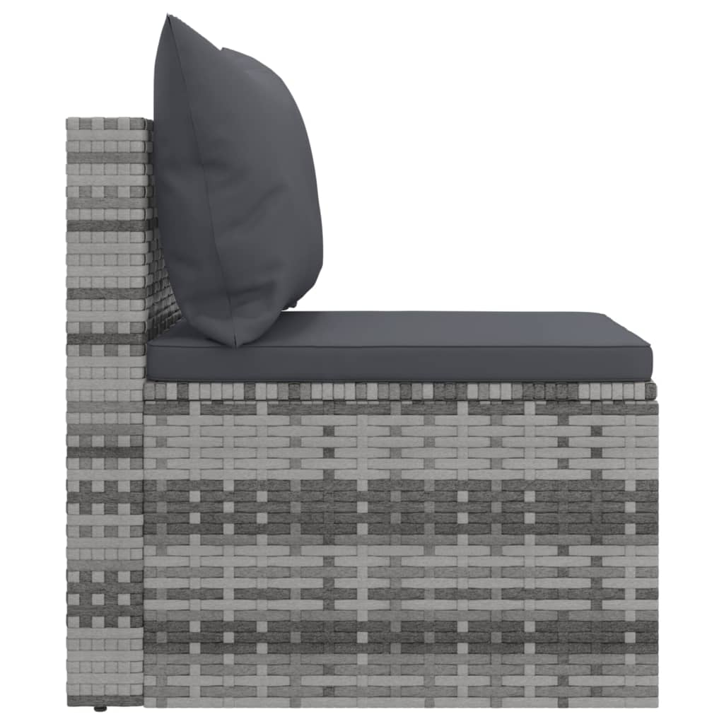 sofasæt til haven 4 dele med hynder polyrattan grå