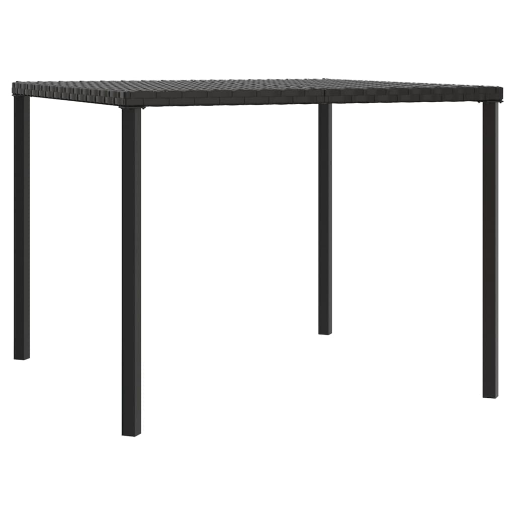 spisebordssæt til haven 6 dele med hynder polyrattan sort