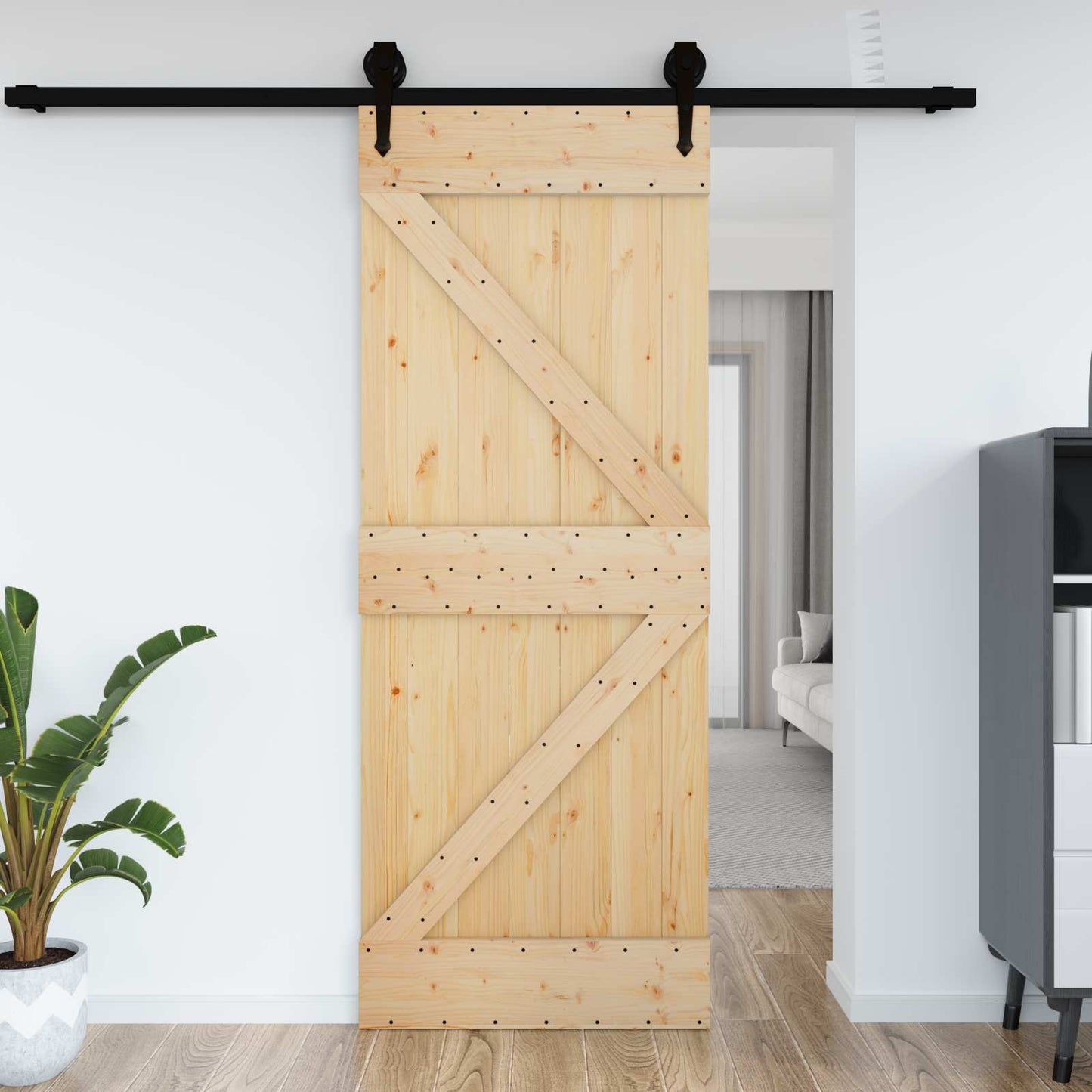 Dør NARVIK 85 x 210 cm Massivt Fyrretræ (Ubehandlet)