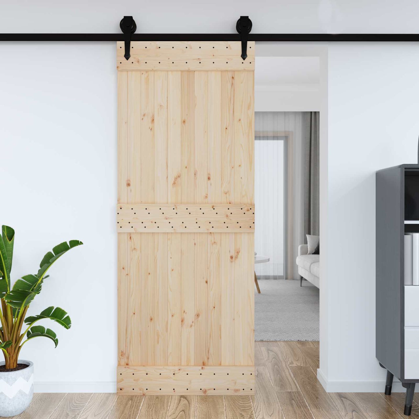 Dør NARVIK 90 x 210 cm Massivt Fyrretræ (Ubehandlet)