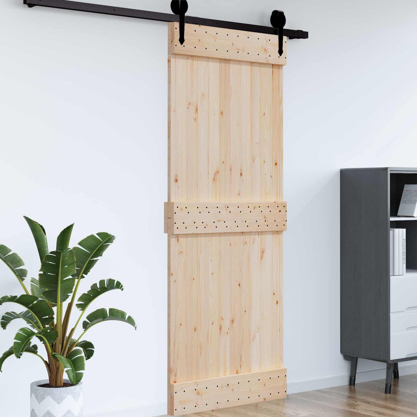 Dør NARVIK 95 x 210 cm Massivt Fyrretræ (Ubehandlet)