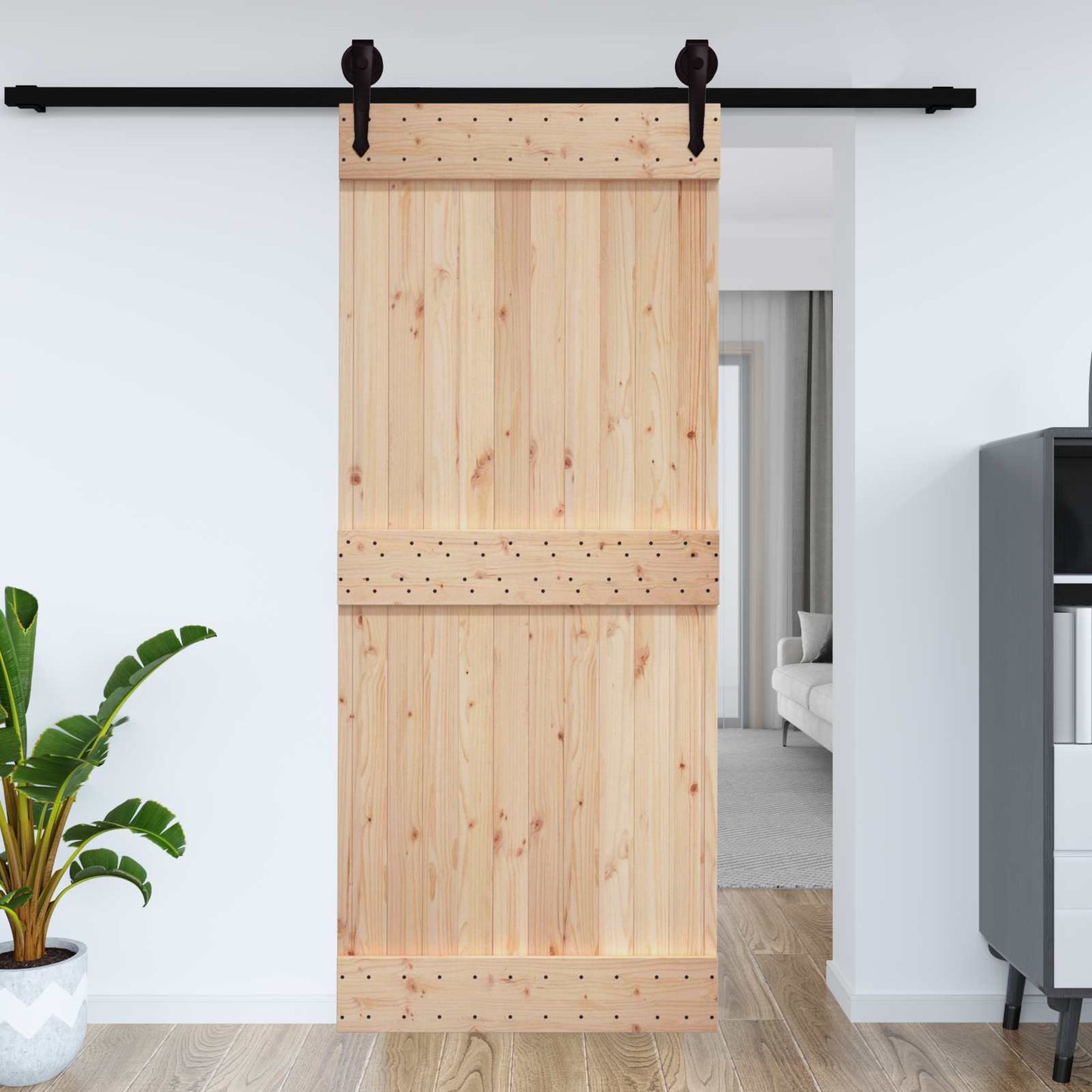 Dør NARVIK 95 x 210 cm Massivt Fyrretræ (Ubehandlet)