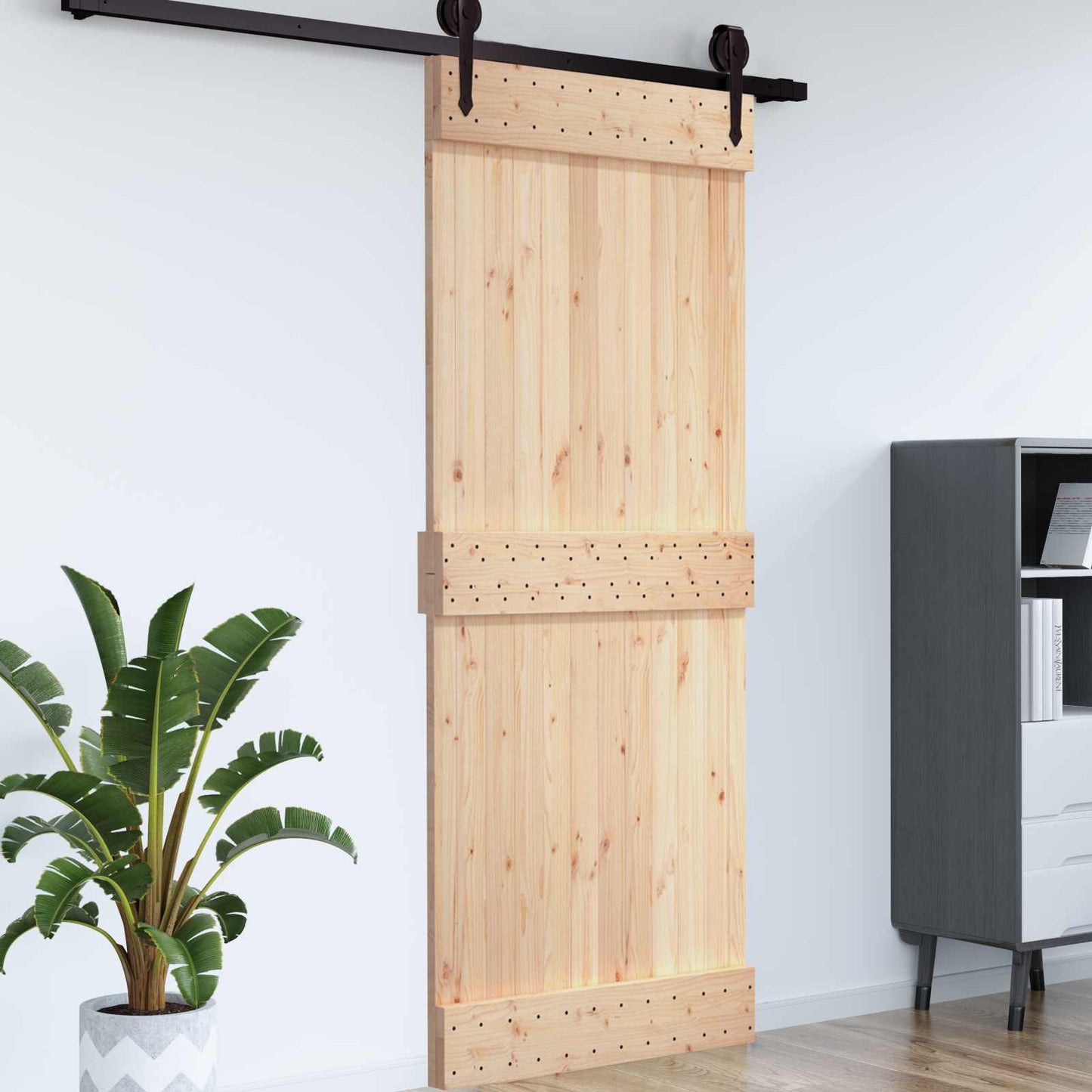 Dør NARVIK 100 x 210 cm Massivt Fyrretræ (Ubehandlet)