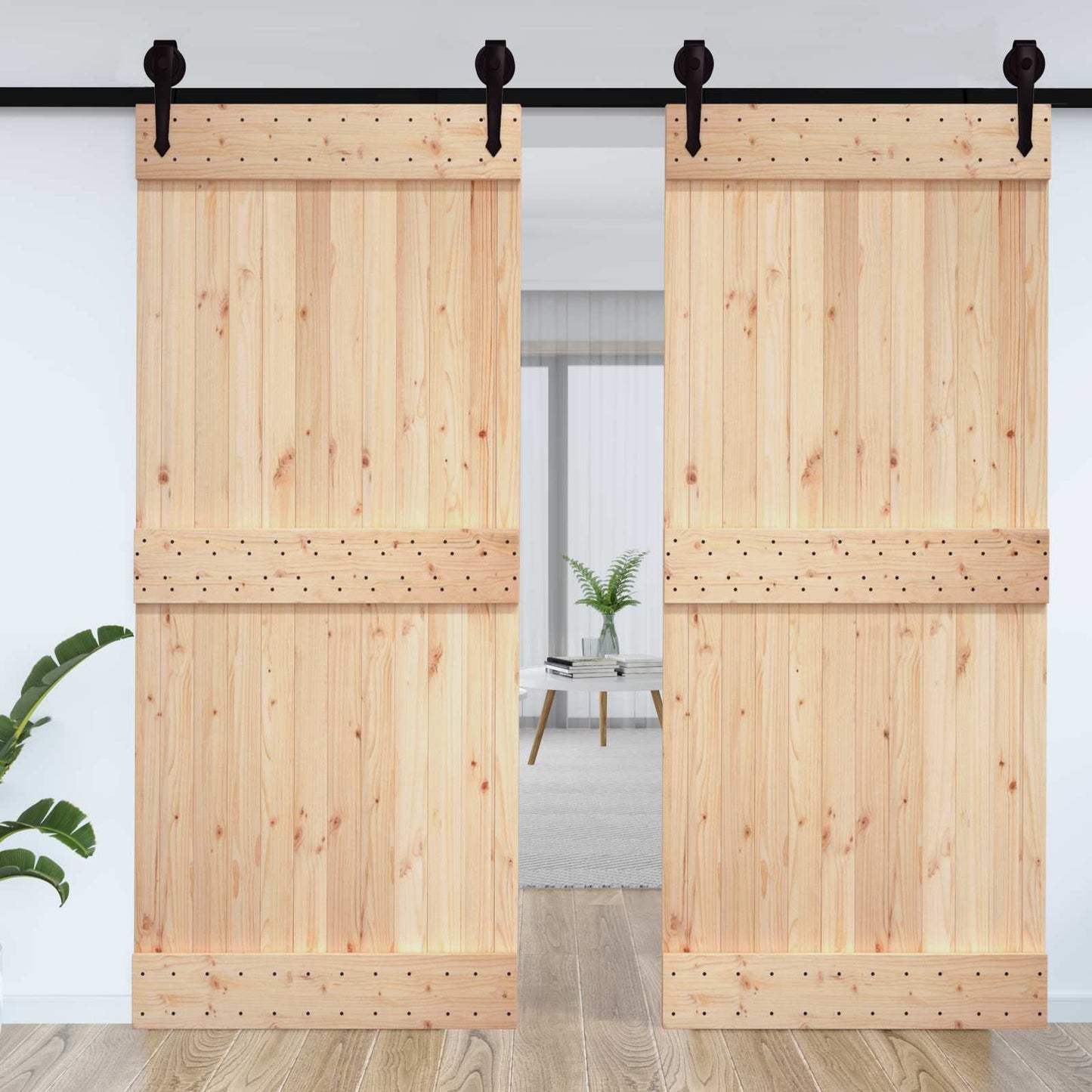 Dør NARVIK 100 x 210 cm Massivt Fyrretræ (Ubehandlet)