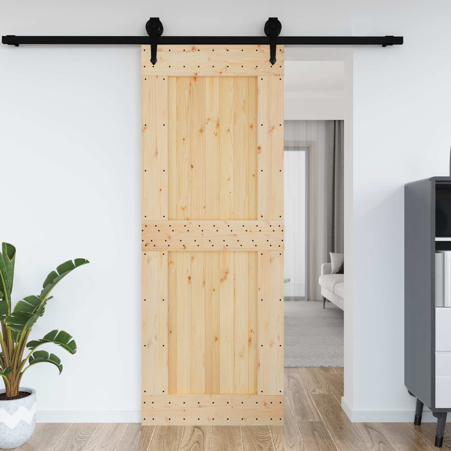 Dør NARVIK 85 x 210 cm Massivt Fyrretræ (Ubehandlet)