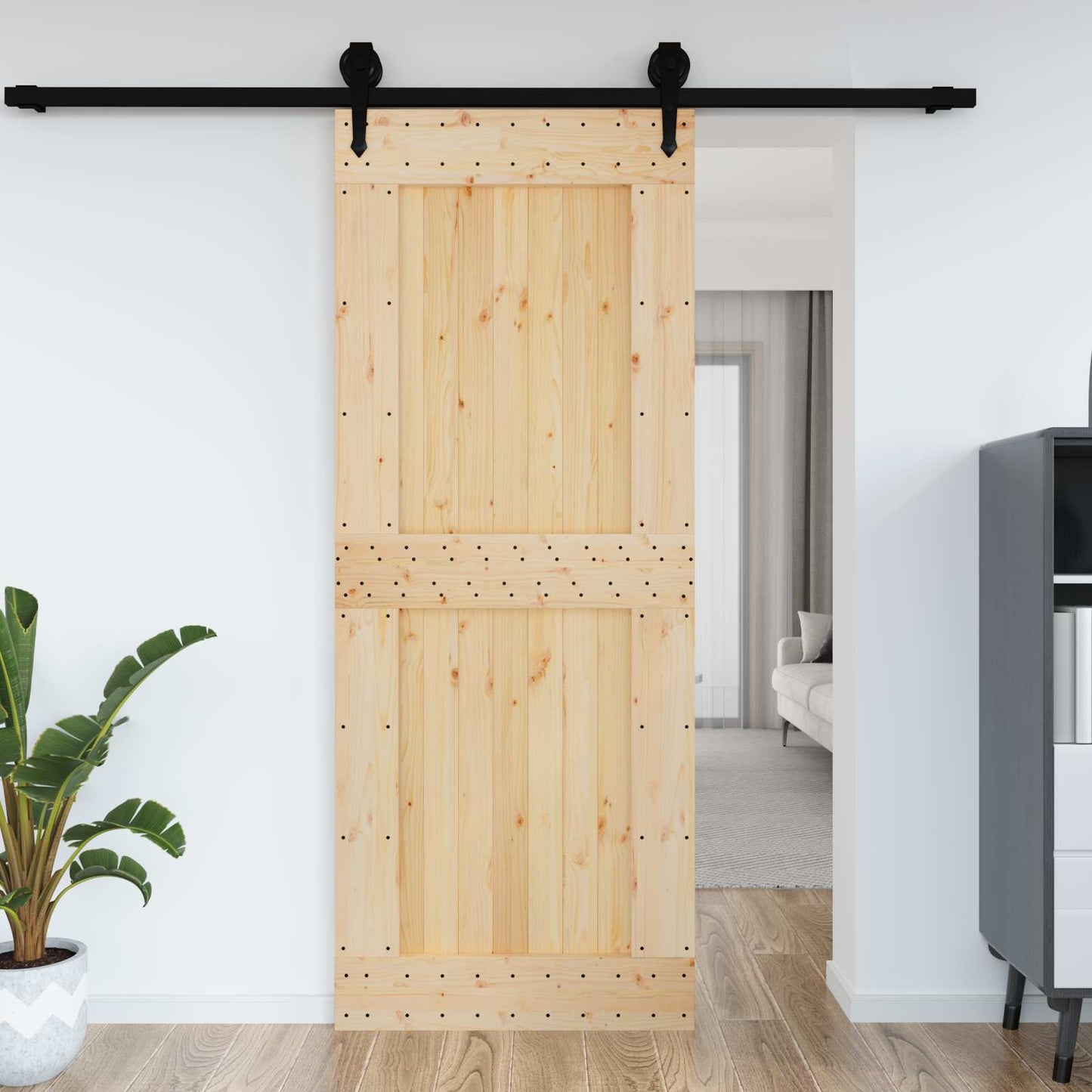Dør NARVIK 90 x 210 cm Massivt Fyrretræ (Ubehandlet)