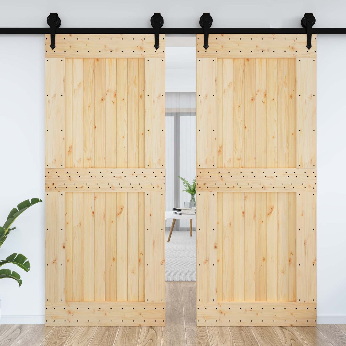 Dør NARVIK 95 x 210 cm Massivt Fyrretræ (Ubehandlet)
