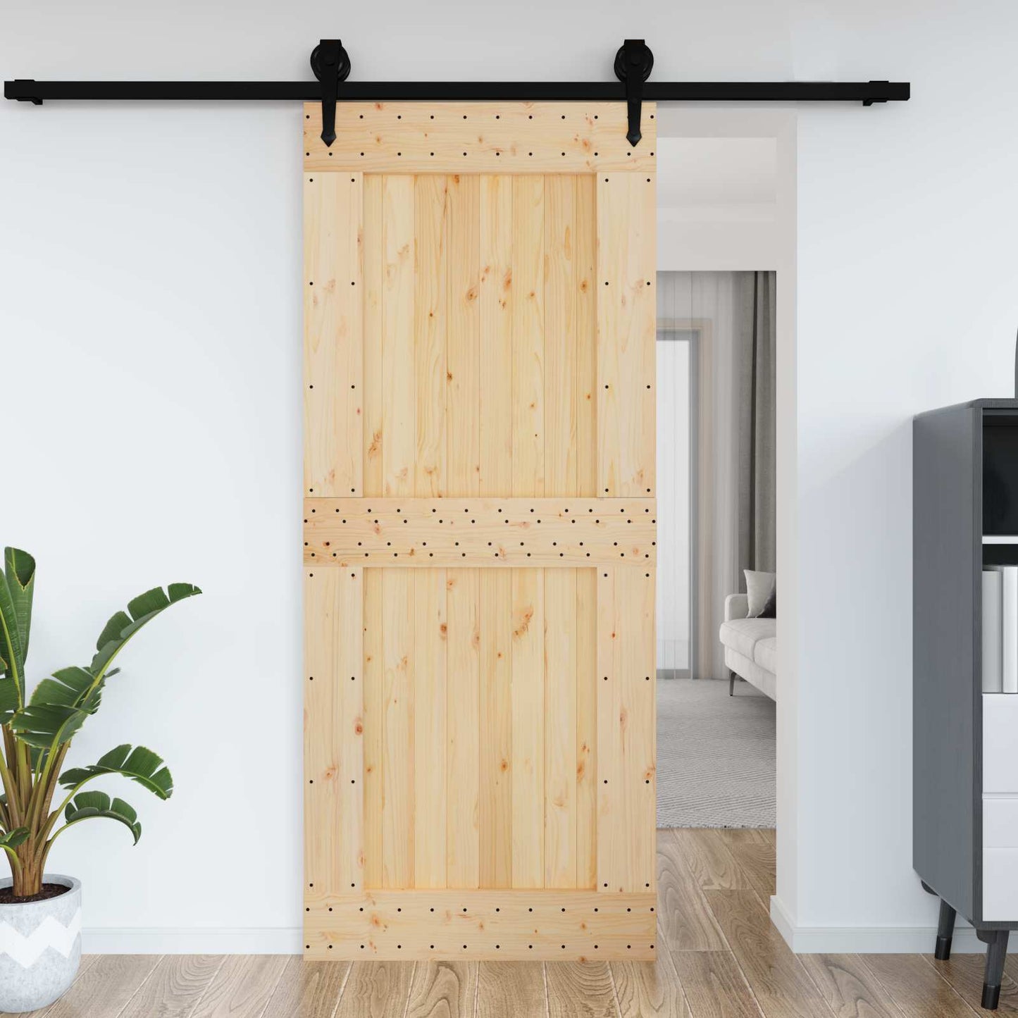 Dør NARVIK 95 x 210 cm Massivt Fyrretræ (Ubehandlet)
