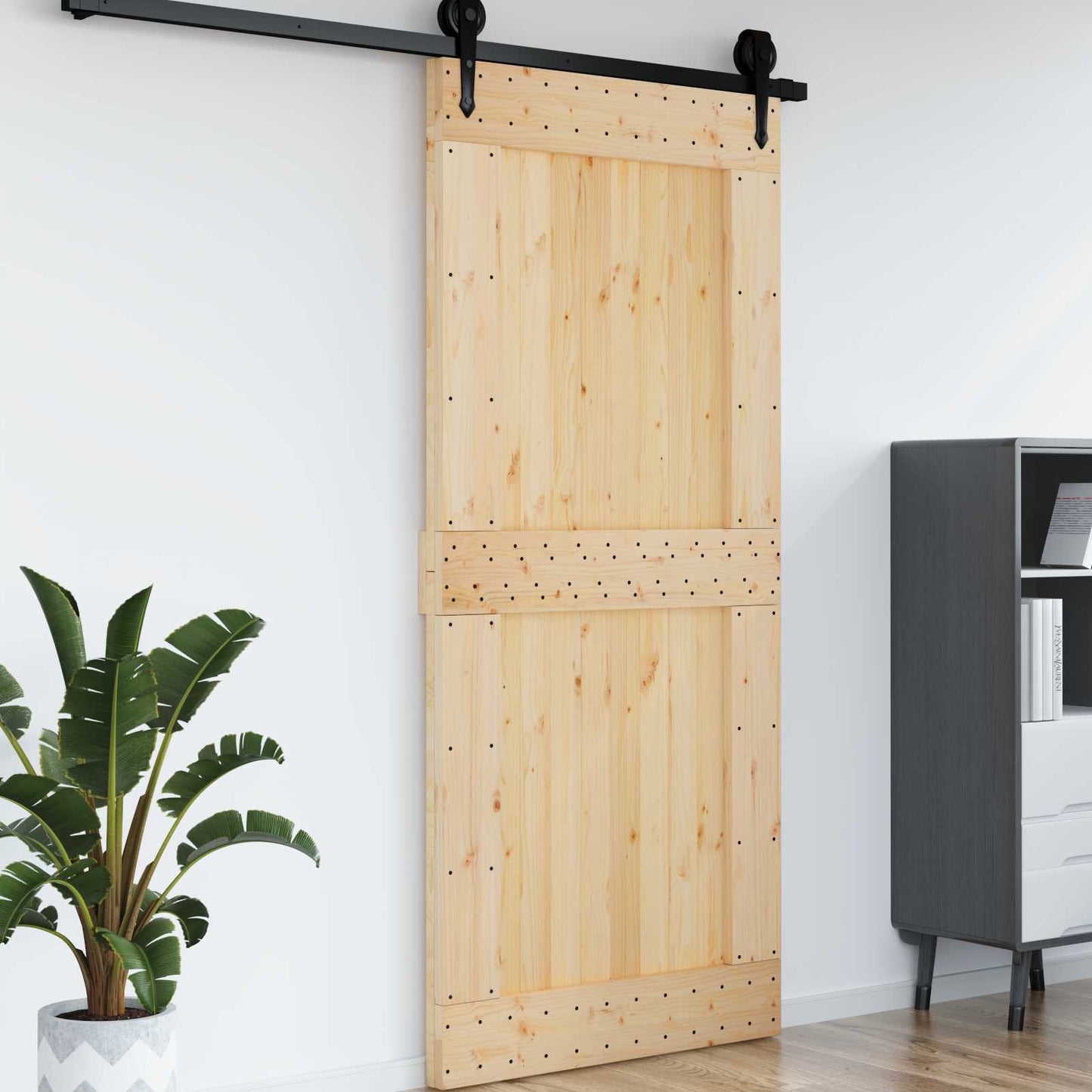 Dør NARVIK 100 x 210 cm Massivt Fyrretræ (Ubehandlet)