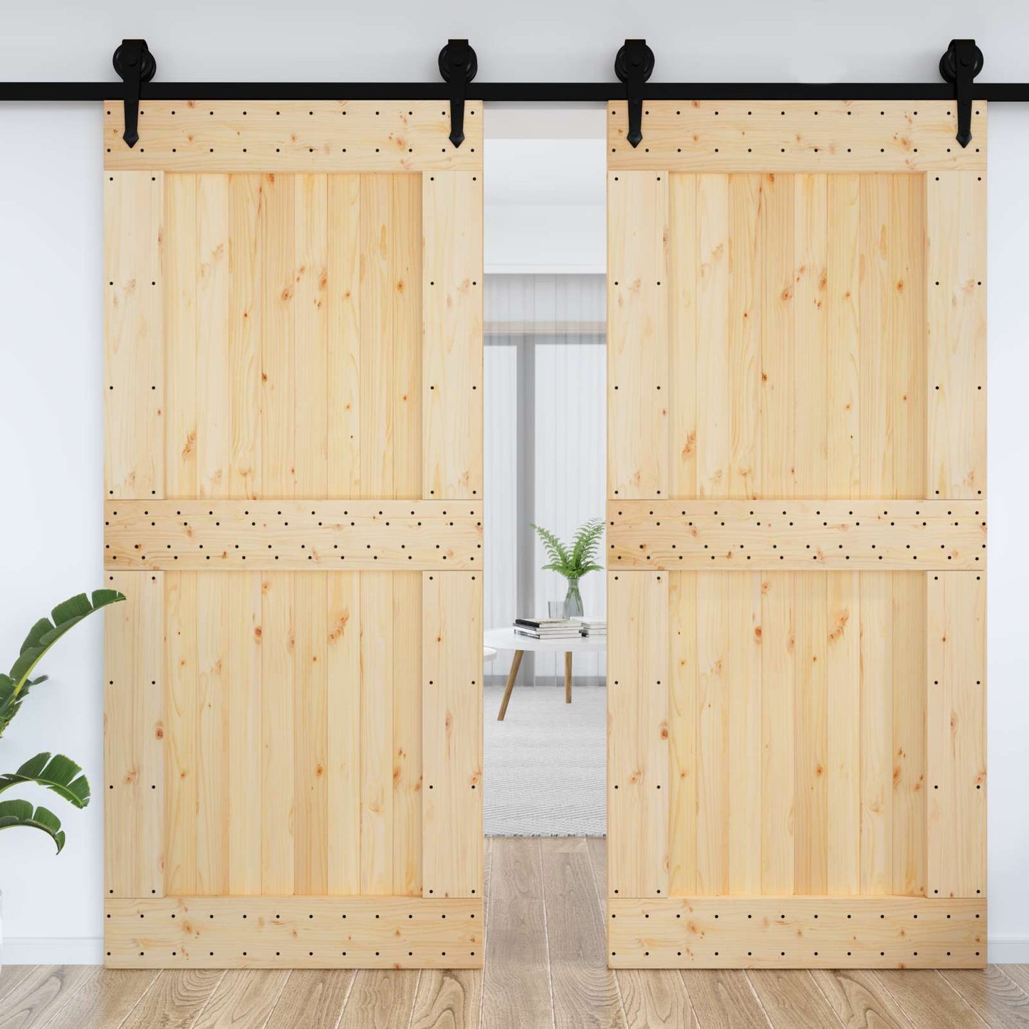 Dør NARVIK 100 x 210 cm Massivt Fyrretræ (Ubehandlet)