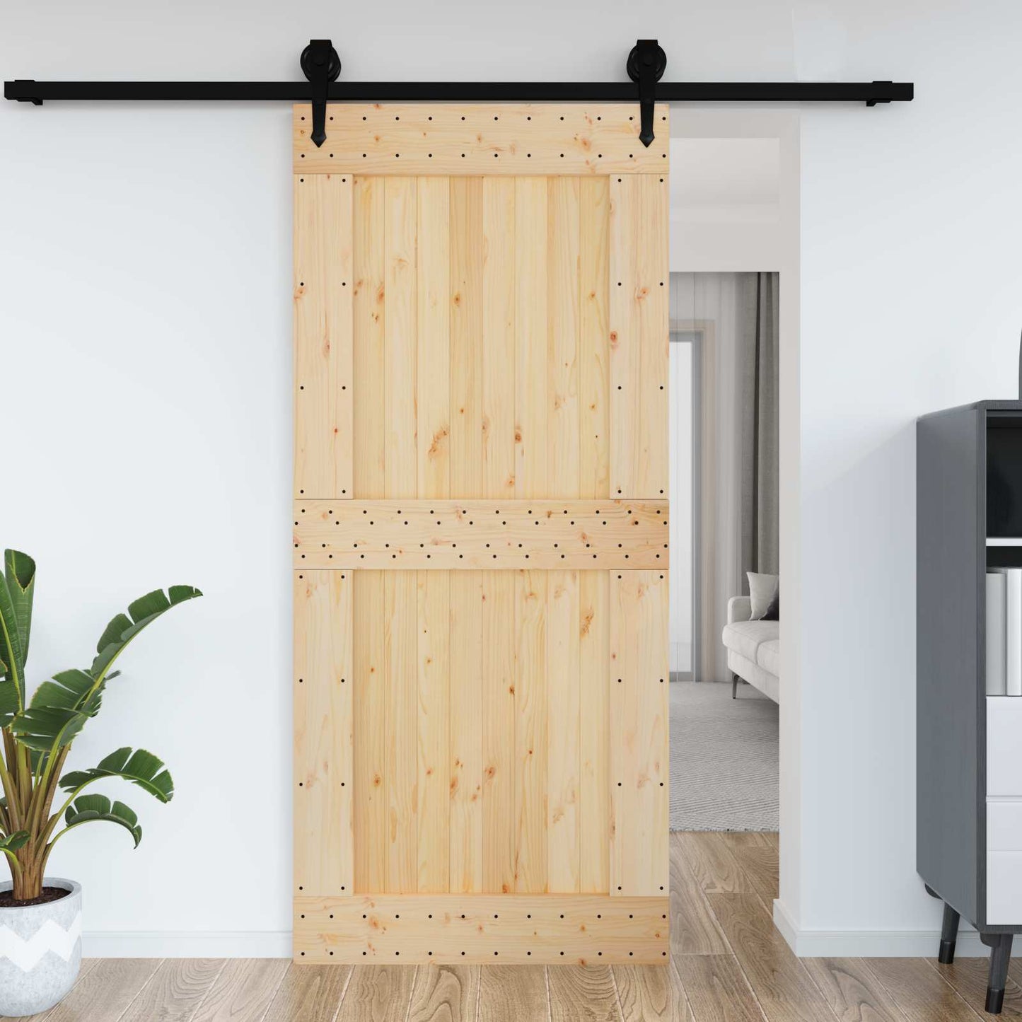 Dør NARVIK 100 x 210 cm Massivt Fyrretræ (Ubehandlet)
