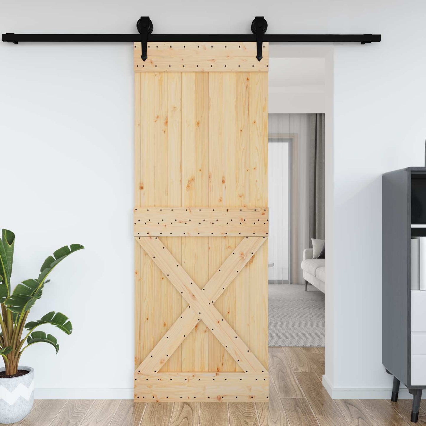 Dør NARVIK 85 x 210 cm Massivt Fyrretræ (Ubehandlet)