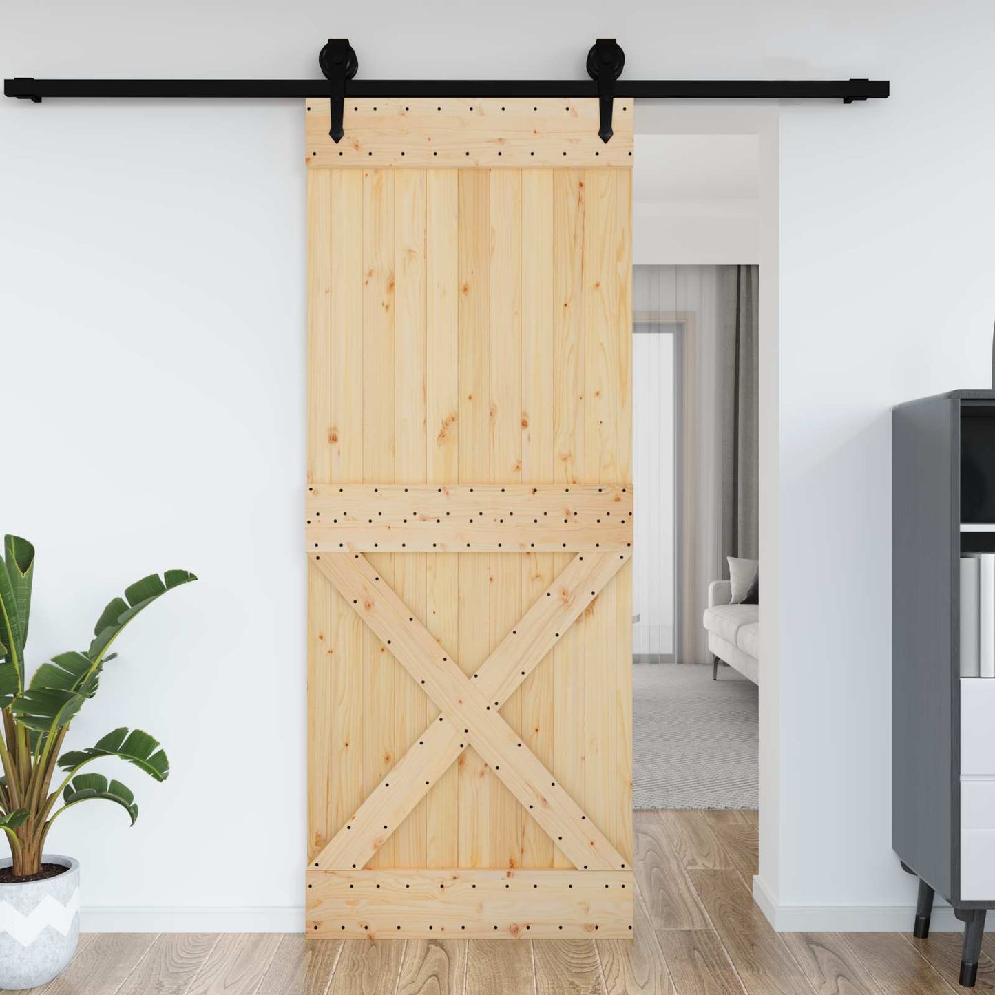 Dør NARVIK 90 x 210 cm Massivt Fyrretræ (Ubehandlet)