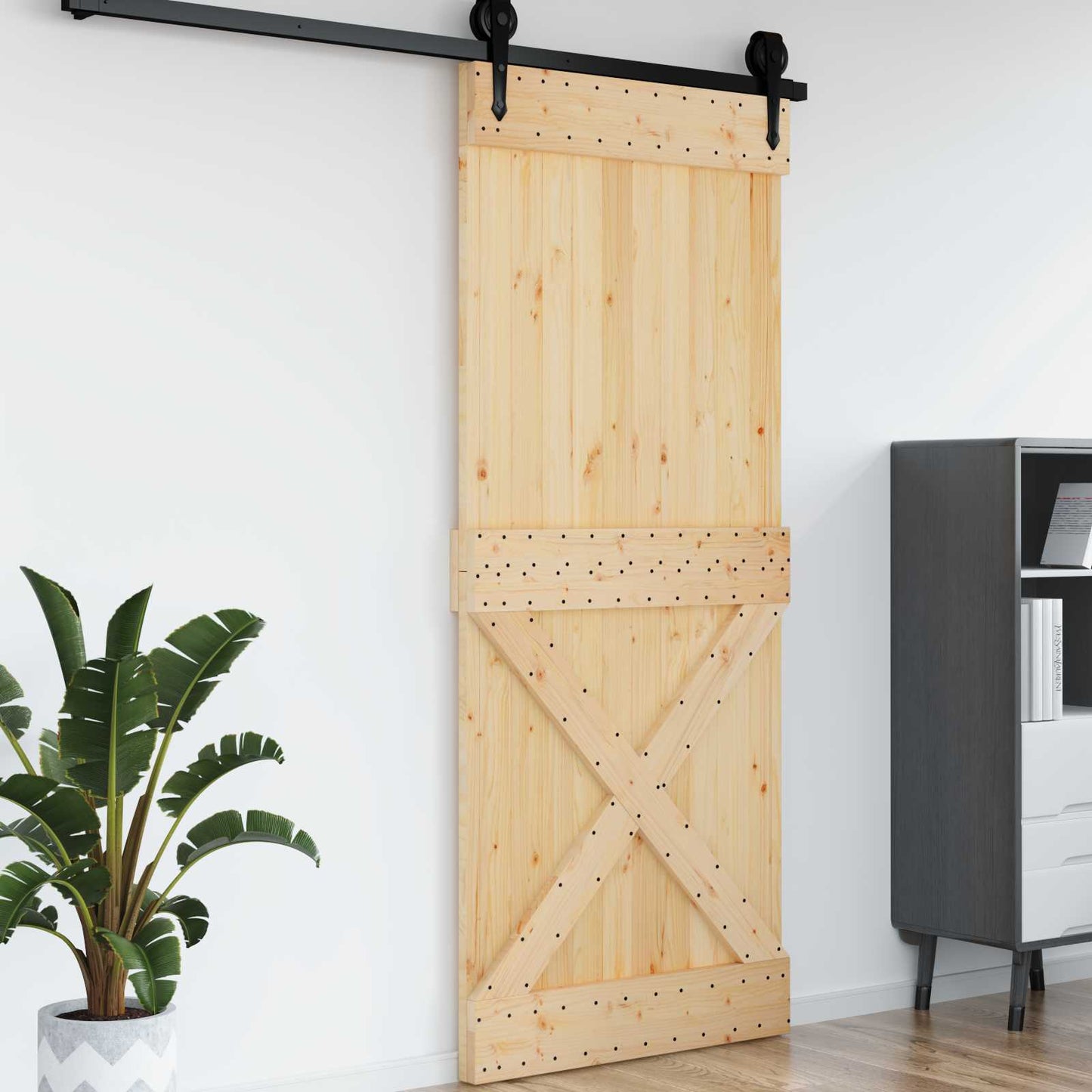 Dør NARVIK 95 x 210 cm Massivt Fyrretræ (Ubehandlet)