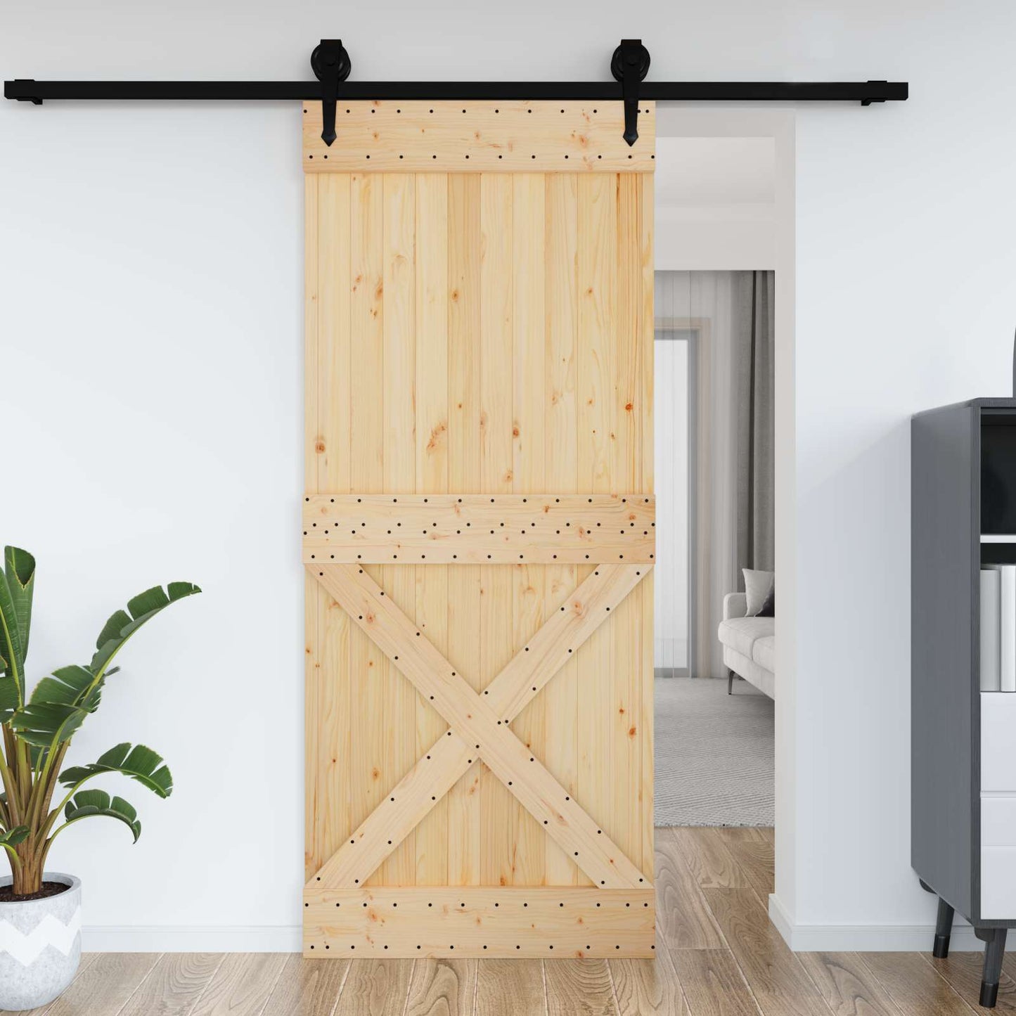 Dør NARVIK 95 x 210 cm Massivt Fyrretræ (Ubehandlet)