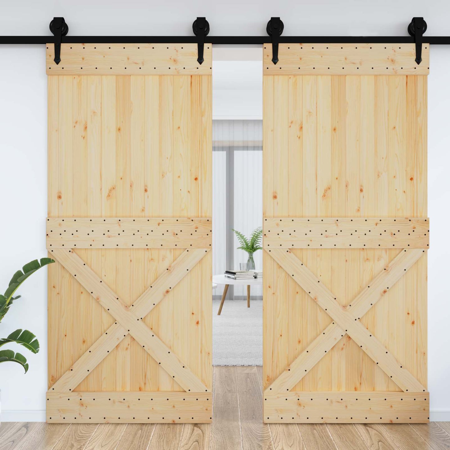 Dør NARVIK 100 x 210 cm Massivt Fyrretræ (Ubehandlet)