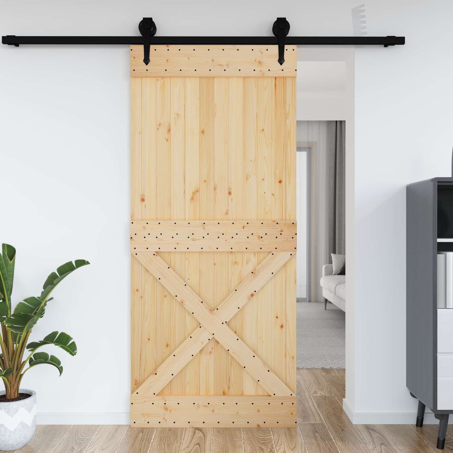 Dør NARVIK 100 x 210 cm Massivt Fyrretræ (Ubehandlet)
