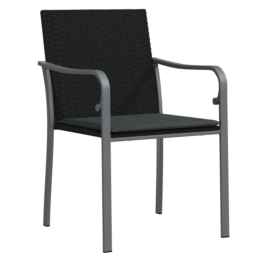 spisebordssæt til haven 3 dele med hynder polyrattan og stål