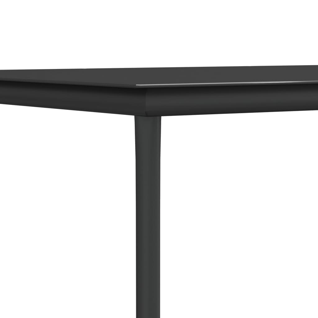 spisebordssæt til haven 7 dele m. hynder polyrattan + stål sort