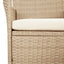 spisebordssæt til haven 5 dele med hynder polyrattan beige